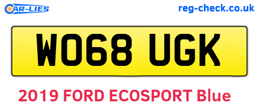 WO68UGK are the vehicle registration plates.