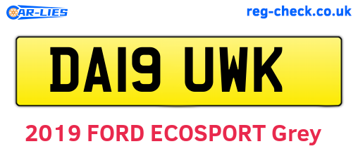 DA19UWK are the vehicle registration plates.