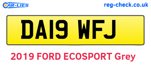 DA19WFJ are the vehicle registration plates.