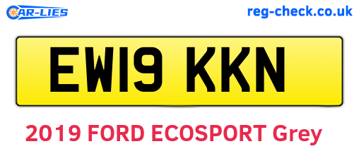 EW19KKN are the vehicle registration plates.