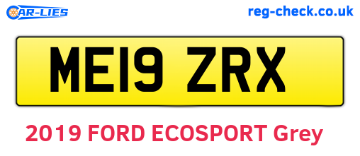 ME19ZRX are the vehicle registration plates.
