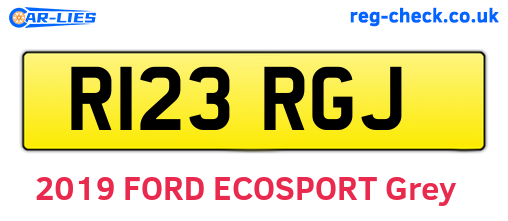 R123RGJ are the vehicle registration plates.