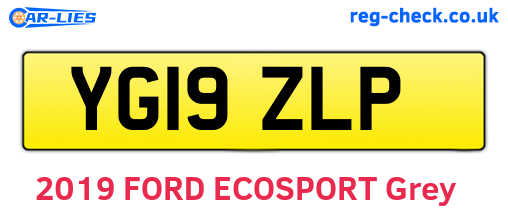 YG19ZLP are the vehicle registration plates.