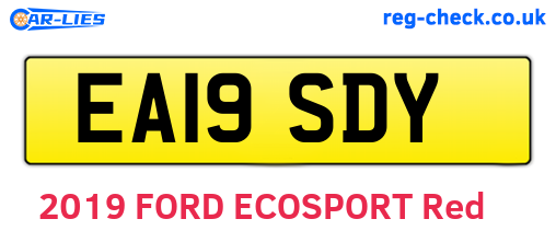 EA19SDY are the vehicle registration plates.