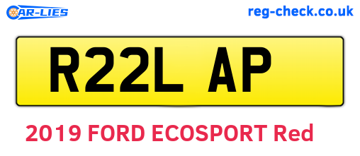 R22LAP are the vehicle registration plates.