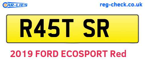 R45TSR are the vehicle registration plates.