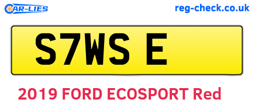 S7WSE are the vehicle registration plates.