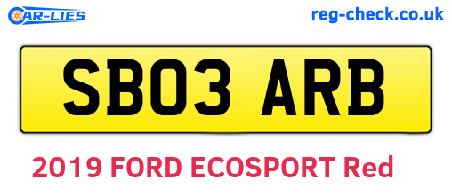 SB03ARB are the vehicle registration plates.