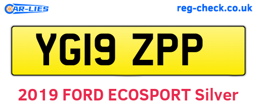 YG19ZPP are the vehicle registration plates.