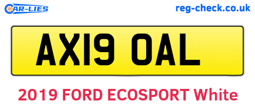 AX19OAL are the vehicle registration plates.