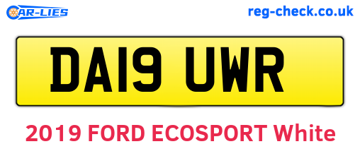 DA19UWR are the vehicle registration plates.