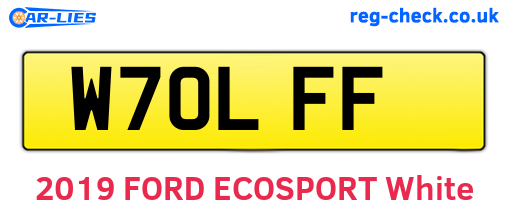 W70LFF are the vehicle registration plates.
