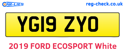 YG19ZYO are the vehicle registration plates.