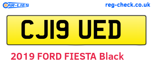 CJ19UED are the vehicle registration plates.