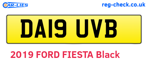 DA19UVB are the vehicle registration plates.