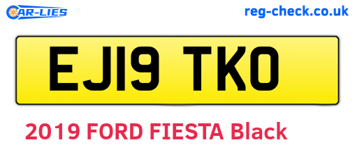 EJ19TKO are the vehicle registration plates.