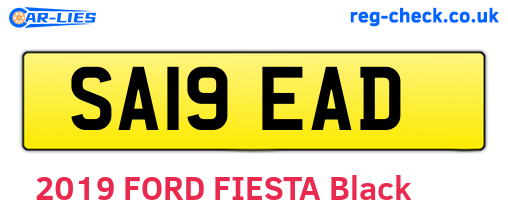 SA19EAD are the vehicle registration plates.