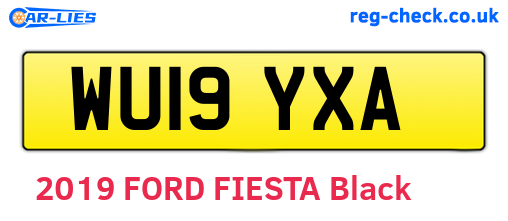 WU19YXA are the vehicle registration plates.