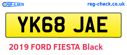 YK68JAE are the vehicle registration plates.