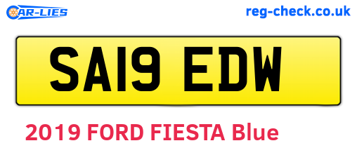 SA19EDW are the vehicle registration plates.
