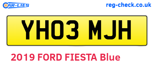YH03MJH are the vehicle registration plates.
