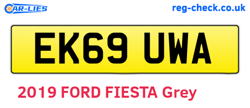 EK69UWA are the vehicle registration plates.