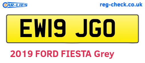 EW19JGO are the vehicle registration plates.