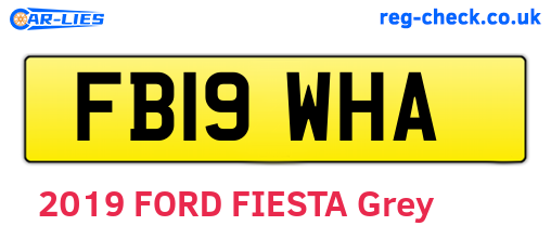 FB19WHA are the vehicle registration plates.
