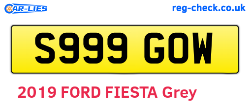 S999GOW are the vehicle registration plates.