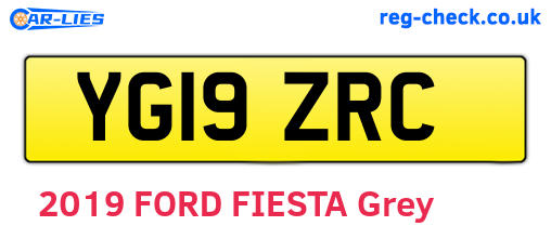 YG19ZRC are the vehicle registration plates.