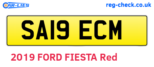 SA19ECM are the vehicle registration plates.