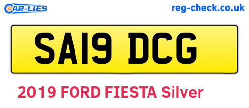 SA19DCG are the vehicle registration plates.