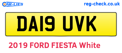 DA19UVK are the vehicle registration plates.