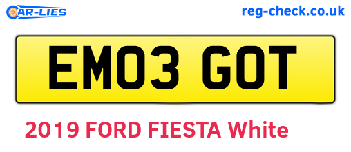EM03GOT are the vehicle registration plates.