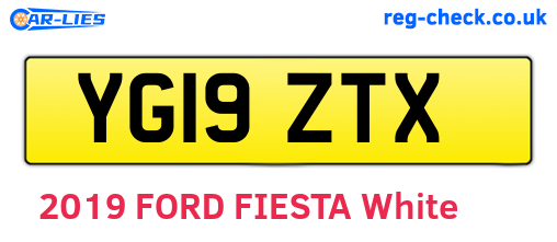 YG19ZTX are the vehicle registration plates.