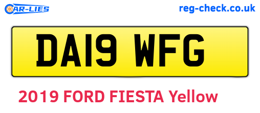 DA19WFG are the vehicle registration plates.