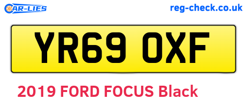 YR69OXF are the vehicle registration plates.