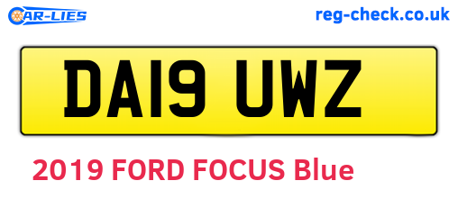 DA19UWZ are the vehicle registration plates.