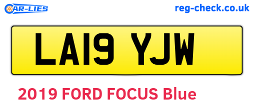 LA19YJW are the vehicle registration plates.