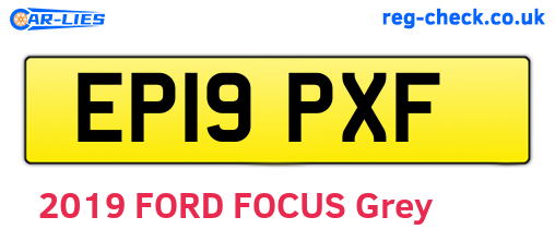 EP19PXF are the vehicle registration plates.