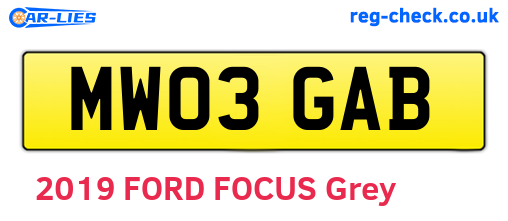 MW03GAB are the vehicle registration plates.