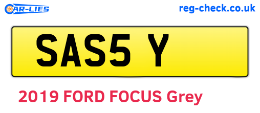 SAS5Y are the vehicle registration plates.