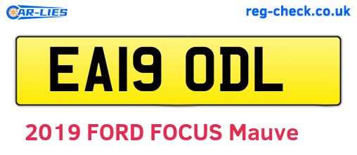 EA19ODL are the vehicle registration plates.