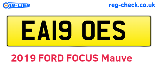 EA19OES are the vehicle registration plates.