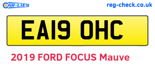 EA19OHC are the vehicle registration plates.