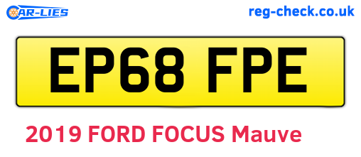 EP68FPE are the vehicle registration plates.