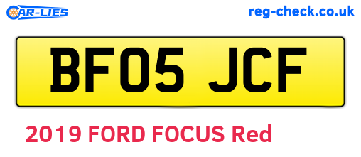 BF05JCF are the vehicle registration plates.