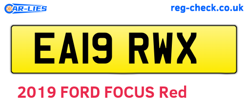 EA19RWX are the vehicle registration plates.