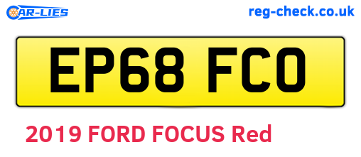 EP68FCO are the vehicle registration plates.