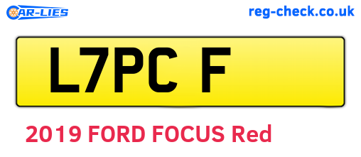 L7PCF are the vehicle registration plates.